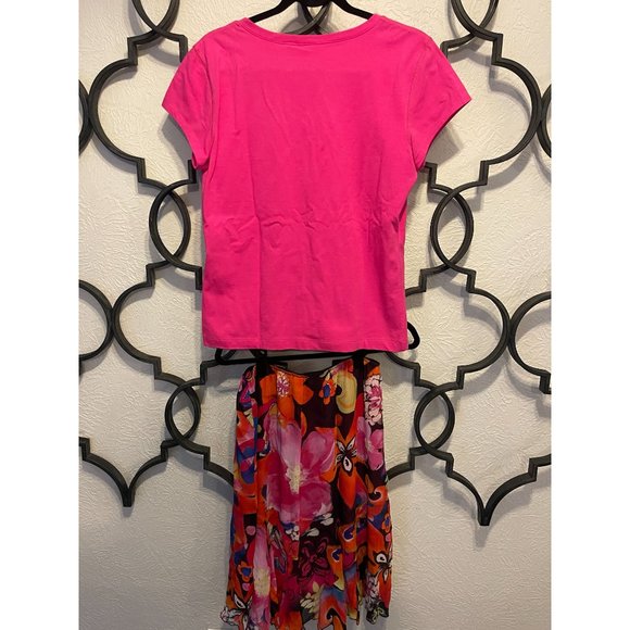 NWT Chico's 100% Silk Floral Bouqet Farrah Skirt Multi-colored Size 1 - Picture 7 of 7